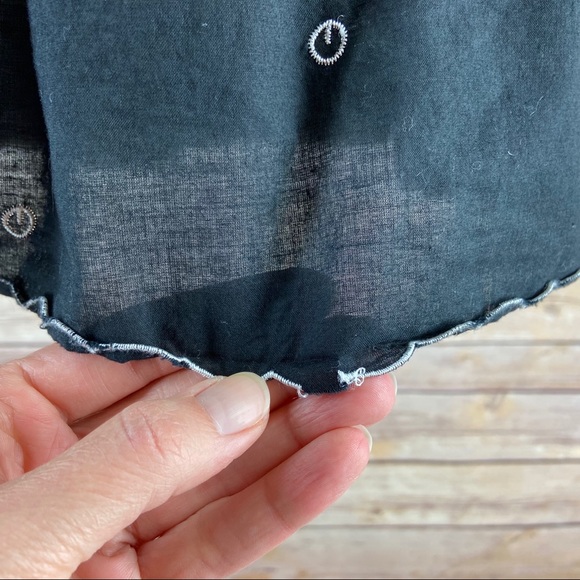 Hale Bob Tie Strap Fit & Flare Embroidered Black White Floral Mini Dress - Picture 10 of 12